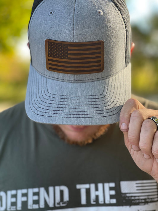 AMERICAN FLAG HAT GREY